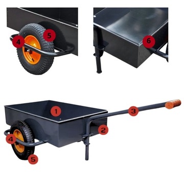 Цельнометаллическая садовая транспортная тележка на двух колесах, до 300 кг.