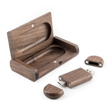 Флешка-накопитель ОРЕХ, 64 ГБ 3,0 + 3,2 USB-C TYPE C + КОРОБКА + ГРАВИРОВКА ВАШЕГО ЛОГОТИПА