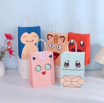 Бумажные подарочные пакеты для подарков с рисунком покемонов, 16 шт.