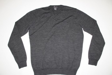 H&M*SZARY MĘSKI SWETER PULOWER MERINO WOOL*M