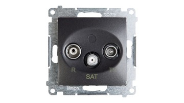 Конечная антенная розетка R-TV-SAT Антрацит Simon 54