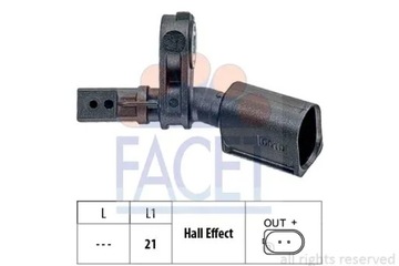 2X ČIDLA RYCHLOST KOLA ABS FACET PŘEDNÍ L+P DO AUDI CUPRA SEAT SKODA