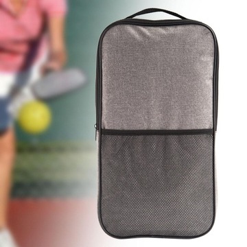 Torba na rakietę Pickleball Lekka, przenośna torba, pyłoszczelna, z zamkiem błyskawicznym, szara