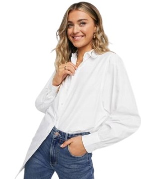 BIAŁA KOSZULA DAMSKA OVERSIZE KLASYCZNA XS 1VAF