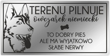 Внимание BAD DOG Табличка из нержавеющей стали с именем собаки.