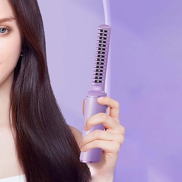 Беспроводной выпрямитель для волос Anti Scald Mini Violet, щетка для выпрямления волос