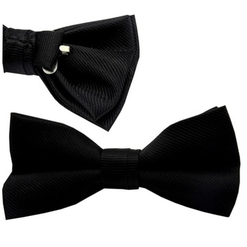 ГАЛСТУК-БАБОЧКА МУЖСКАЯ, ЧЕРНАЯ, ЭЛЕГАНТНАЯ, ТОЛЩАЯ, 12 x 6 СМ, 100% ПОЛИЭСТЕР