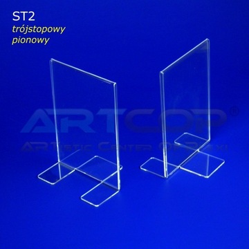 A3 Menu Stojak dwustronny z Plexi typ T na Opis /N ramka ekspozytor