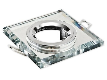 Oprawa halogenowa kwadratowa szklana do LED clear