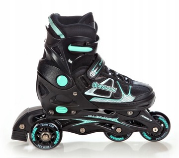 Роликовые коньки Регулируемые коньки 4в1 RAVEN Spirit Black/Mint 40-43