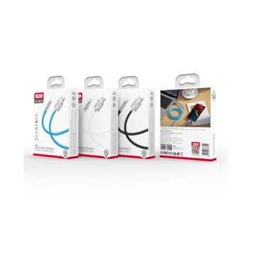 XO Kabel USB do Lightning klasyczny 1,2m 6A silikonowy wytrzymały niebieski