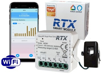 RTX Moduł Licznik energii -miernik napięcia prądu mocy z przekładnikiem 80A