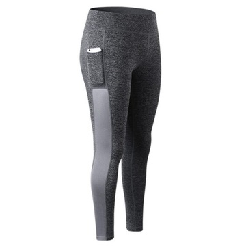 Damskie legginsy do jogi Boczna kieszeń Fitness Running Stretch Szybkoschnąca, XXL