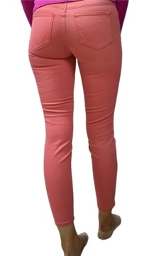 Spodnie damskie Wrangler Skinny Crop Różowe 26X32