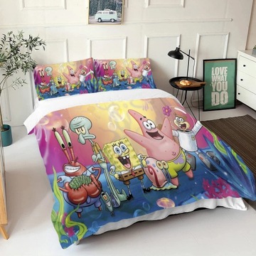 ZESTAWY POŚCIELI SPONGEBOB KANCIASTOPORTY PATRICK ZESTAW POSZEWEK NA KOŁDRĘ