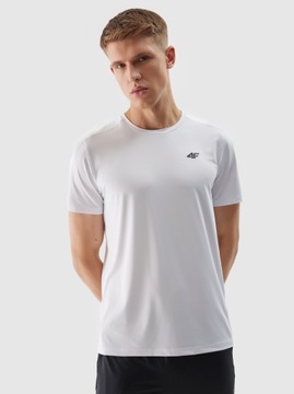 KOSZULKA 4F MĘSKA TRENINGOWA REGULAR SZYBKOSCHNĄCA - BIAŁA r. XL