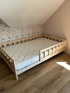 Łózko Drewniane 160x80 dla Dziecka Lite Drewno