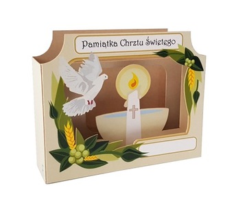 CHRZEST PAMIĄTKA kartka 3D prezent na chrzest