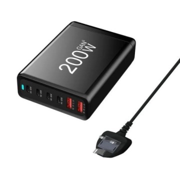 Nabíječka 200W Pd 4x Usb C 3x Qc 3.0 GaN Dokovací stanice pro iPhone