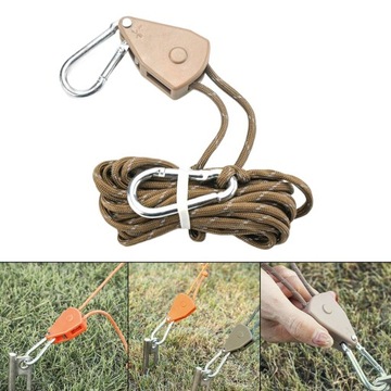 Регулируемые тентовые тросы с натяжителем тентового шнура цвета хаки.