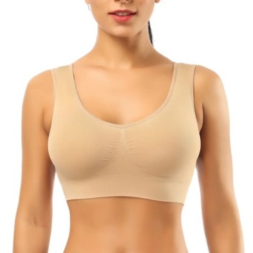 Бюстгальтер TOP SPORTS, бюстгальтер push up FOR GYMS, M/L FITNESS, бежевый