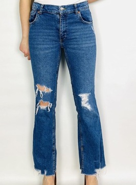 Spodnie jeansowe dzwony XS 34 Zara