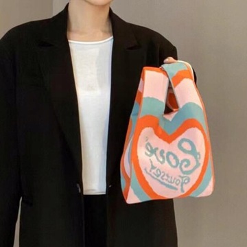 Dzianinowa torba typu Tote Pouch Fashion Knitting