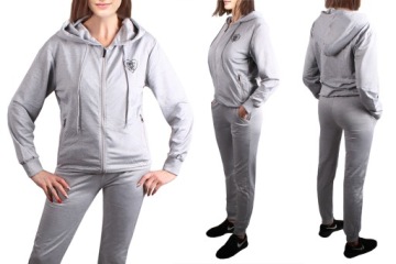 ЖЕНСКИЙ СПОРТИВНЫЙ БРЮКИ + СВИТШОТ с капюшоном 251 черный XL/2XL