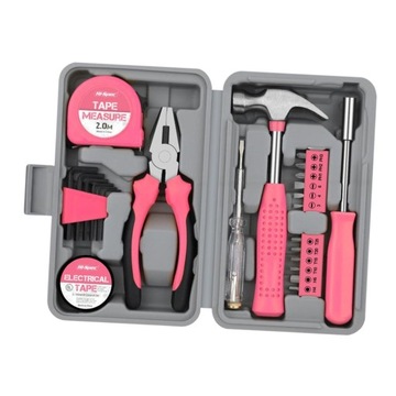 Набор бытовых инструментов, 24 шт., отвертка с коробкой для хранения, розовый