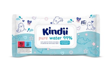 KINDII chusteczki nawilżane Pure Water 99% 60szt