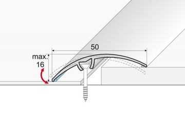Listwa Effector A65 50 mm 93 cm dąb