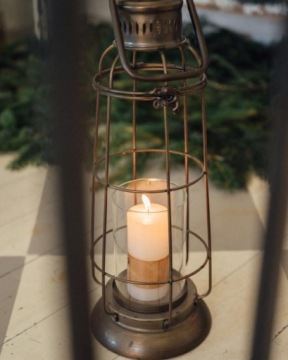 КОРИЧНЕВЫЙ МЕТАЛЛИЧЕСКИЙ ФОНАРЬ 40см LOFT С РУЧКОЙ