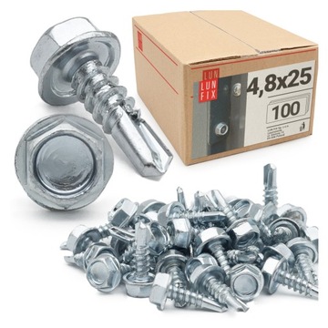 Wkręty samowiercące do metalu 4,8x25 blachowkręty na klucz DIN7504 100szt.