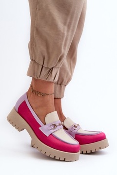 MOKASYNY DAMSKIE SKÓRZANE ZE ZŁOTĄ OZDOBĄ ZAZOO 3475 BEŻOWE 36