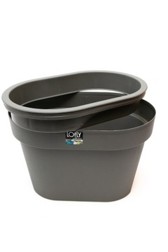 Балконный цветочный горшок для перил, серый, 39,6 см