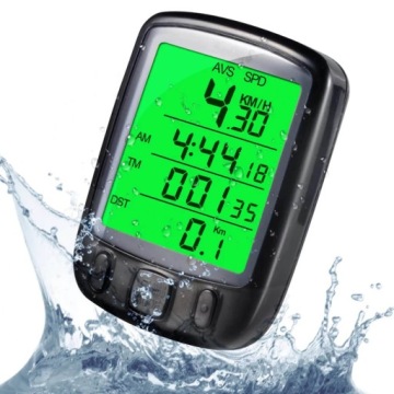 ВЕЛОСИПЕДНЫЙ СЧЕТЧИК ВЕЛОСИПЕДНЫЙ КОМПЬЮТЕР С ПОДСВЕТКОЙ 27 функций ВОДОНЕПРОНИЦАЕМЫЙ + РУЧКА