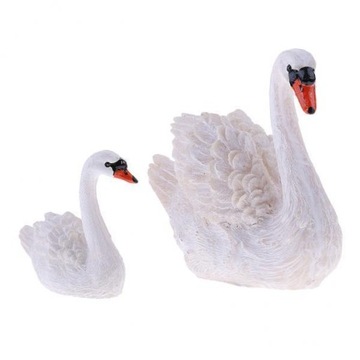 2x1 para żywicy model łabędzi miniaturowa rzeźba