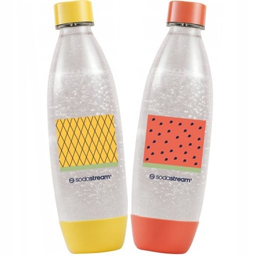 Zestaw 1 litrowe butelki Sodastream - pomarańczowa / żółta do saturatora
