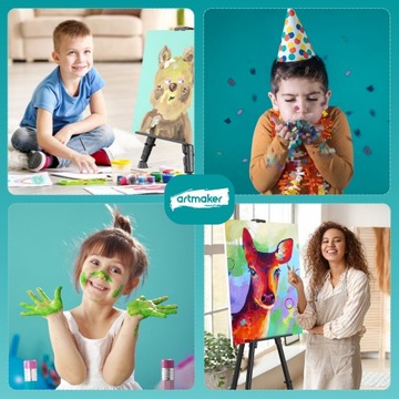 Zestaw Do Malowania Malarski Artystyczny Sztaluga Farby Płótna Dla Dzieci