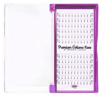 RZĘSY KĘPKI PREMIUM VOLUME FANS 4D C 0,07 MIX WONDER LASHES 132SZT PALETKA