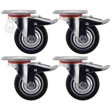НАБОР ИЗ 4 ШТ. Полочная тележка WHEELS fi 75 2STGU75
