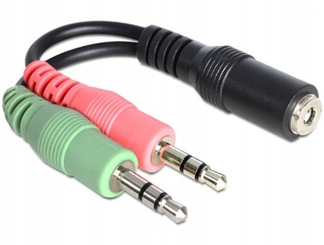 ADAPTER 4-PIN 3,5mm do 2x MINI JACK LAPTOPA KABEL