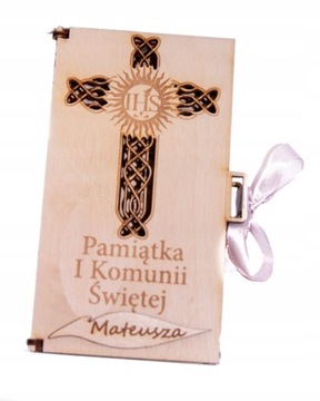 Pudełko na pieniądze Pamiątka Komunii Świętej ażur