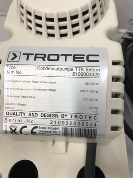 КОНДЕНСАТНЫЙ НАСОС ПРОМЫШЛЕННАЯ СУШИЛКА Trotec DH 30 55/58 Вт для наружного применения