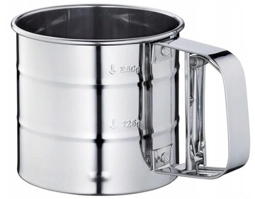 PRZESIEWACZ DO MĄKI sitko cedzak kubek CIASTA