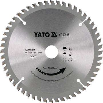 TARCZA WIDIOWA DO ALUMINIUM 160x52Tx20mm YATO