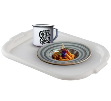 Taca kuchenna do serwowania taca barowa plastikowa 39x27 cm biała