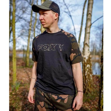 Koszulka Wędkarska T-Shirt Fox Black Camo Outline T r. XL