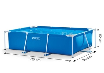 Каркасный садовый бассейн 220 x 150 x 60 см, комплект 2 в 1 INTEX 28270