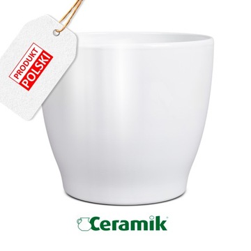 DONICA DONICZKA OSŁONKA CERAMICZNA BIAŁA GŁADKA DO KWIATÓW ROŚLIN 28 CM